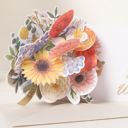 3D Gold Foil Floral Greeting Card Set(2 cards)